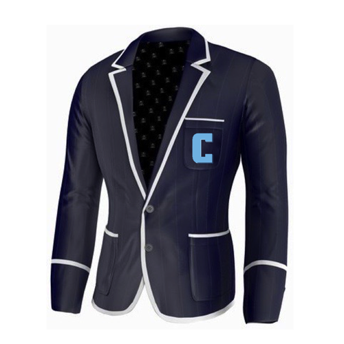Adé Lang Columbia University Legacy Blazer - Navy Blue with White edging and Embroidered C 