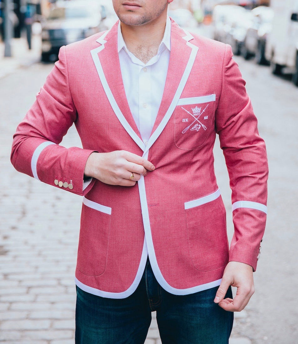 Adé Lang Faded Red Regatta Blazer with White Edging