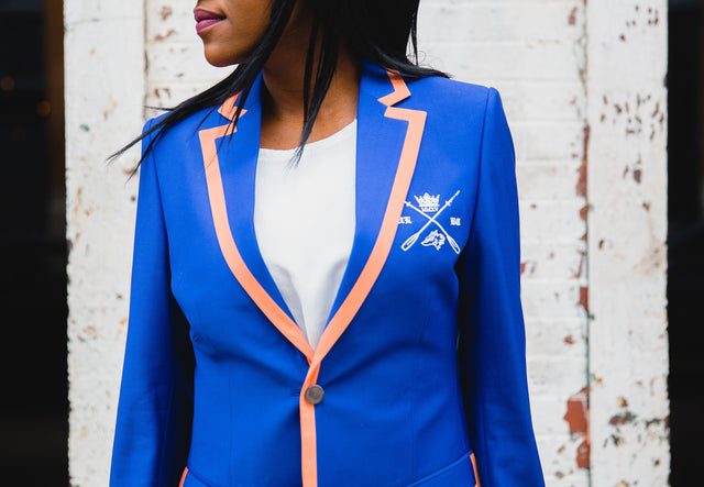 Adé Lang Blue Women's Regatta Blazer with Orange Edging